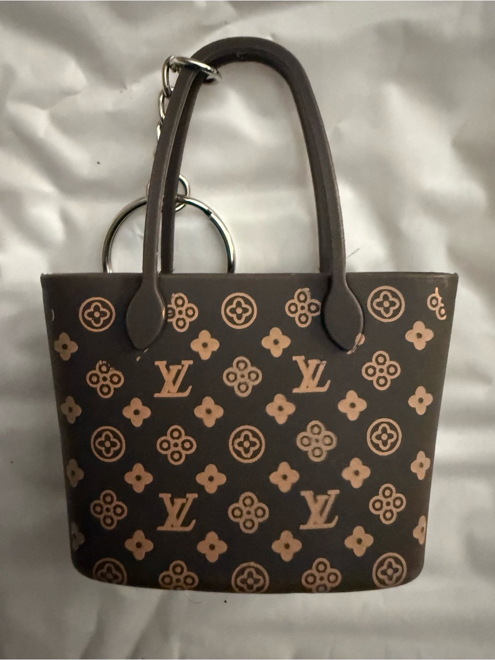 Fashion designer inspired brown key chain